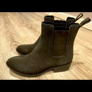 Jeffrey Campbell Havana Last Black Distressed Suede Chelsea Ankle Boot Size 8